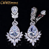 CZ Zirconia Crystal Bridal Wedding Clip Earrings CZ409