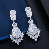 CZ Zirconia Crystal Bridal Wedding Clip Earrings CZ409