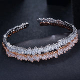 CZ Baguette Cuff Bangle Bracelet For Women