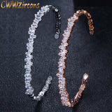 CZ Baguette Cuff Bangle Bracelet For Women