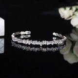 CZ Baguette Cuff Bangle Bracelet For Women