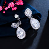 CWWZircons CZ Crystal Clip On Earrings