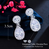 CWWZircons CZ Crystal Clip On Earrings