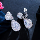 CWWZircons CZ Crystal Clip On Earrings