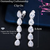 CWWZircons CZ Crystal Clip On Earrings for Women