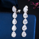 CWWZircons CZ Crystal Clip On Earrings for Women