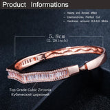 Rose Zircon Open Cuff Bangle for Women