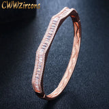 Rose Zircon Open Cuff Bangle for Women