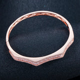 Rose Zircon Open Cuff Bangle for Women