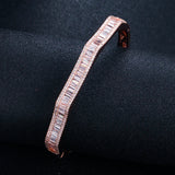 Rose Zircon Open Cuff Bangle for Women