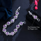 Purple CZ Crystal Round Tennis Bracelet Women Jewelry CB274