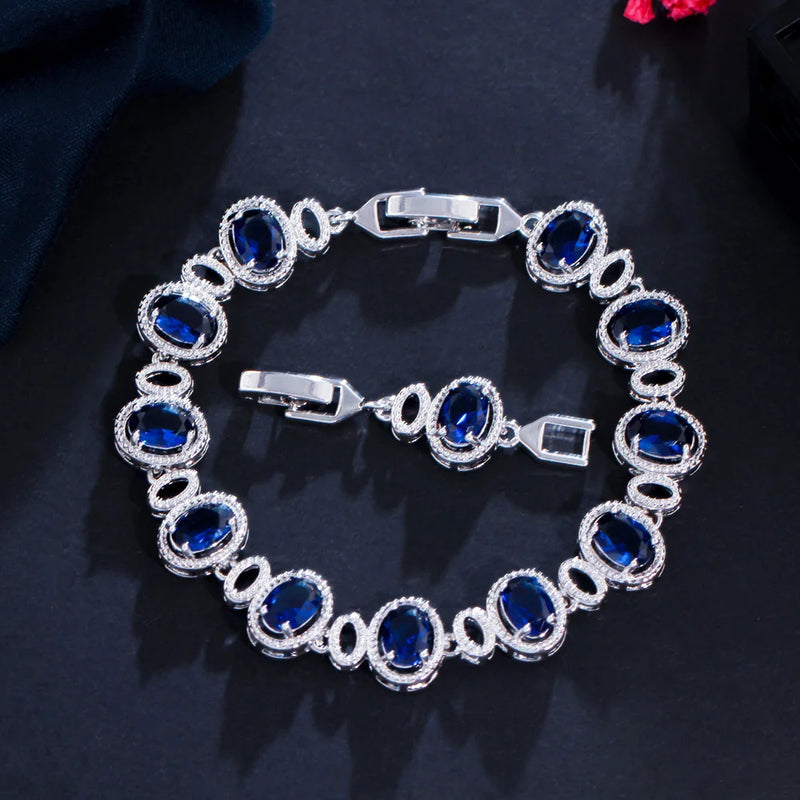Purple CZ Crystal Round Tennis Bracelet Women Jewelry CB274
