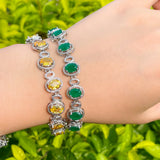 Purple CZ Crystal Round Tennis Bracelet Women Jewelry CB274