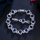 Purple CZ Crystal Round Tennis Bracelet Women Jewelry CB274