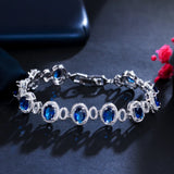 Purple CZ Crystal Round Tennis Bracelet Women Jewelry CB274