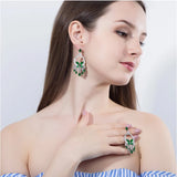 CWWZircons Big CZ Stone Yellow Crystal Tassel Drop Earrings for Women CZ034