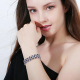 CWWZircons Big MultiColored CZ Stones Bracelet for Women