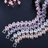 CWWZircons Romantic Women CZ Bracelet Round Oval Cut Cubic Zirconia Stones