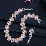 CWWZircons Romantic Women CZ Bracelet Round Oval Cut Cubic Zirconia Stones