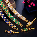 CWWZircons Royal CZ Round Shape Plated Bracelet for Women
