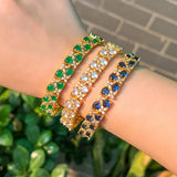 CWWZircons Royal CZ Round Shape Plated Bracelet for Women
