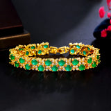 CWWZircons Royal CZ Round Shape Plated Bracelet for Women