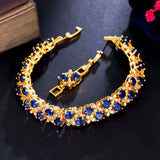 CWWZircons Royal CZ Round Shape Plated Bracelet for Women