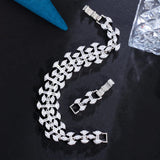 CWWZircons Marquise Cut CZ Chunky Bridal Bracelet for Wedding