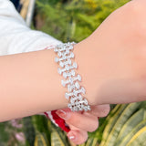 CWWZircons Marquise Cut CZ Chunky Bridal Bracelet for Wedding