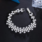 CWWZircons Marquise Cut CZ Chunky Bridal Bracelet for Wedding