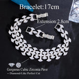 CWWZircons Marquise Cut CZ Chunky Bridal Bracelet for Wedding
