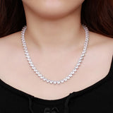 CWWZircons CZ Heart Tennis Necklace for Women Hip Hop Party Jewelry