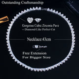 CWWZircons CZ Heart Tennis Necklace for Women Hip Hop Party Jewelry
