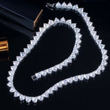 CWWZircons CZ Heart Tennis Necklace for Women Hip Hop Party Jewelry