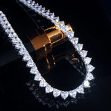 CWWZircons CZ Heart Tennis Necklace for Women Hip Hop Party Jewelry