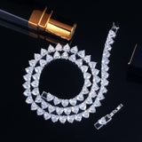 CWWZircons CZ Heart Tennis Necklace for Women Hip Hop Party Jewelry