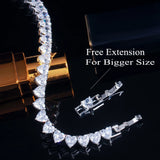 CWWZircons CZ Heart Tennis Necklace for Women Hip Hop Party Jewelry