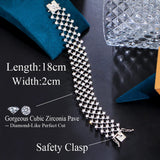 CWWZircons Layered Net CZ Stone Wide Wedding Bracelet