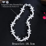 CWWZircons CZ Pave Flower Leaf Pearl Bracelet CB301