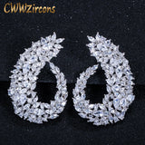 CZ Flower Hoop Earrings for Brides Wedding CZ416