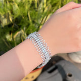 CWWZircons 5A CZ Paved Wide Bridal Bracelet CB309