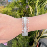 CWWZircons 5A CZ Paved Wide Bridal Bracelet CB309