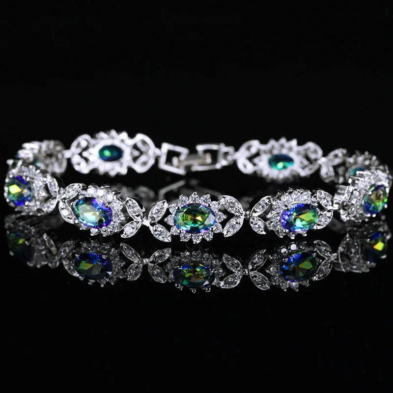 CWWZircons Sparkling CZ Crystal Bracelet for Women Jewelry Gift