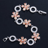 CZ Flower Bridal Wedding Bracelet for Women