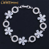 CZ Flower Bridal Wedding Bracelet for Women
