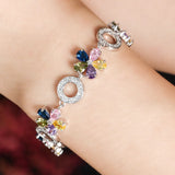 CZ Flower Bridal Wedding Bracelet for Women