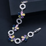 CZ Flower Bridal Wedding Bracelet for Women