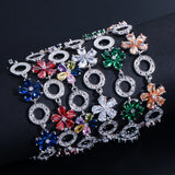 CZ Flower Bridal Wedding Bracelet for Women