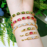 Olive Green Cubic Zirconia Indian Bracelet Bangle for Women
