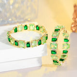 Light Green CZ Women Hoop Earrings Brazilian Plated Summer Party Jewelry